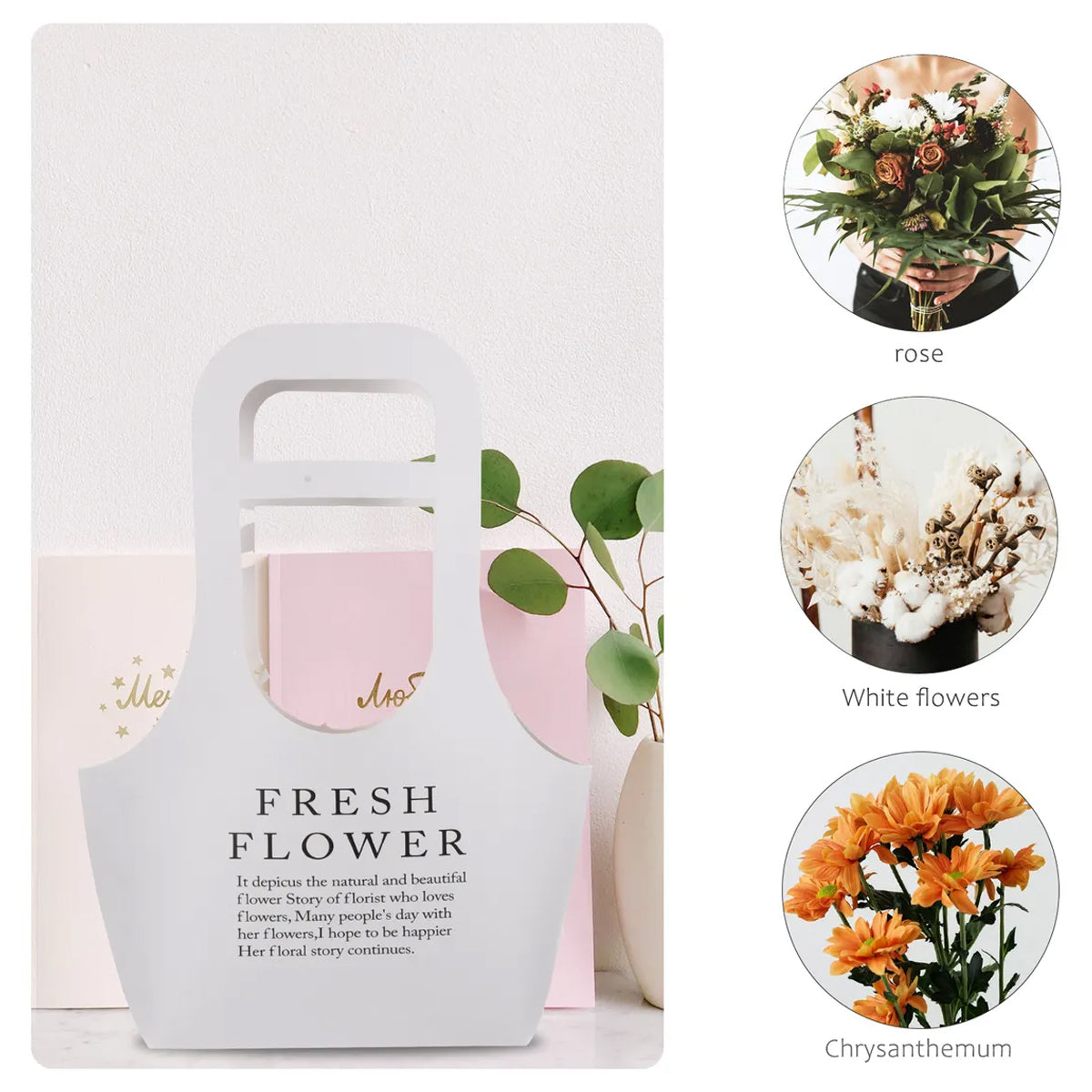 10PCS Handheld Kraft Paper Flower Bags Bouquet Gift Wrapping