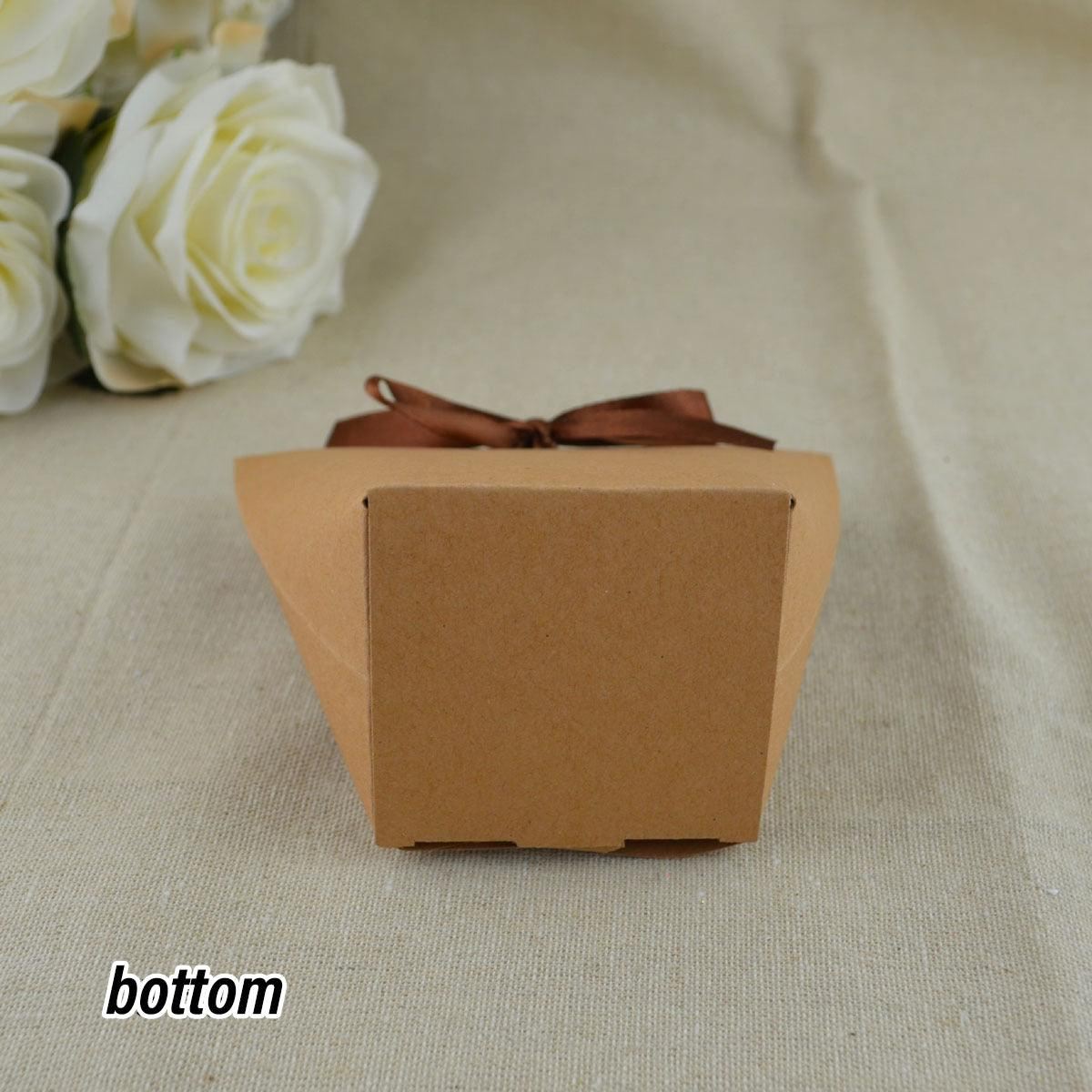 Kraft Paper Gift Bags with Ribbon Closure – 50 Pieces