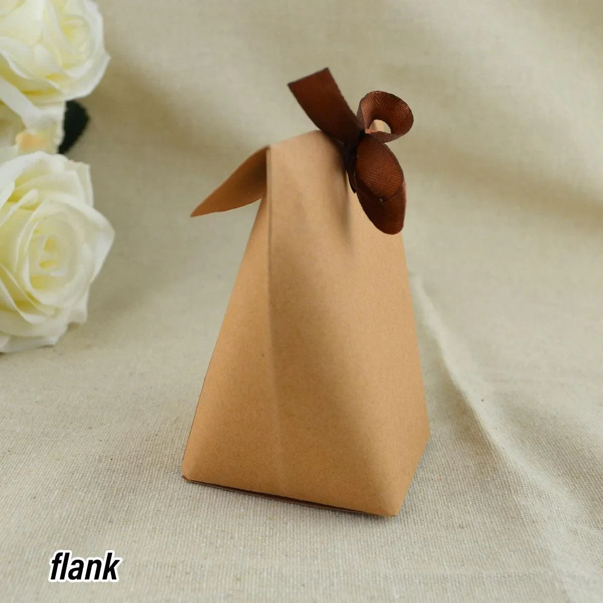 Kraft Paper Gift Bags with Ribbon Closure – 50 Pieces