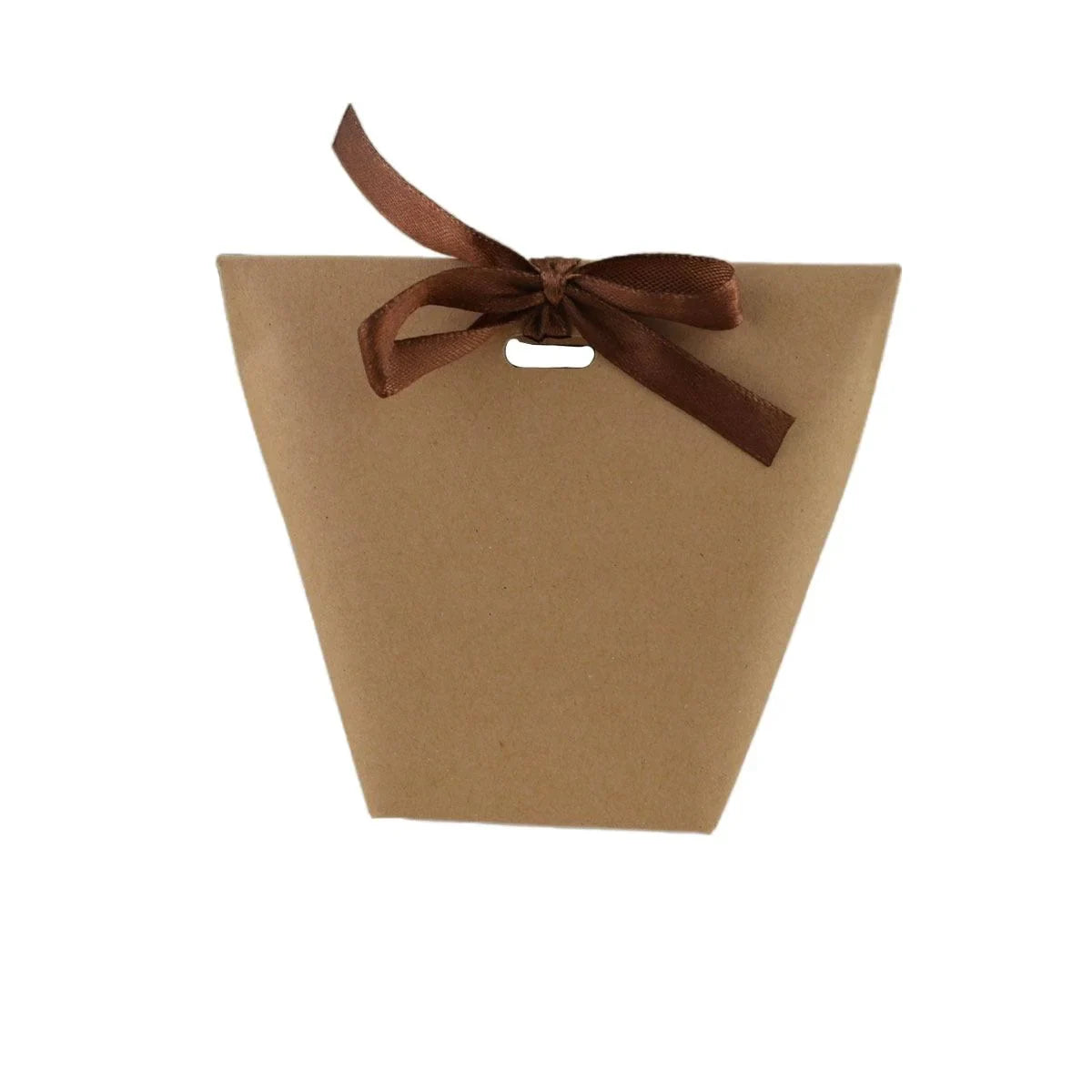 Kraft Paper Gift Bags with Ribbon Closure – 50 Pieces