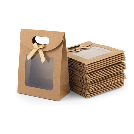 Kraft Paper Gift Bags with Window Handle