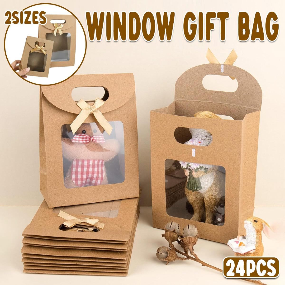 Kraft Paper Gift Bags with Window Handle