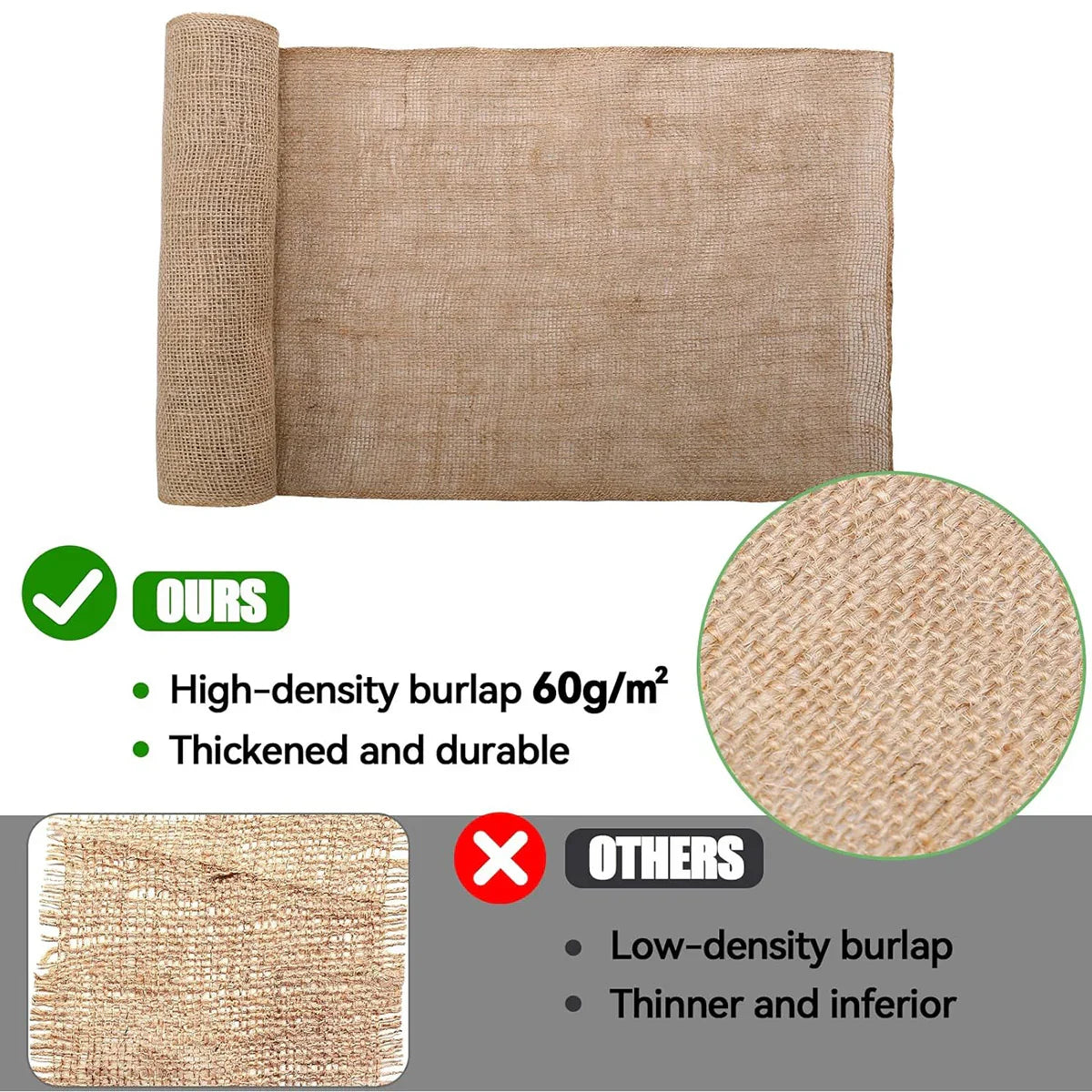 2 Rolls Solid Color Linen Wrap Burlap for Winter Trees
