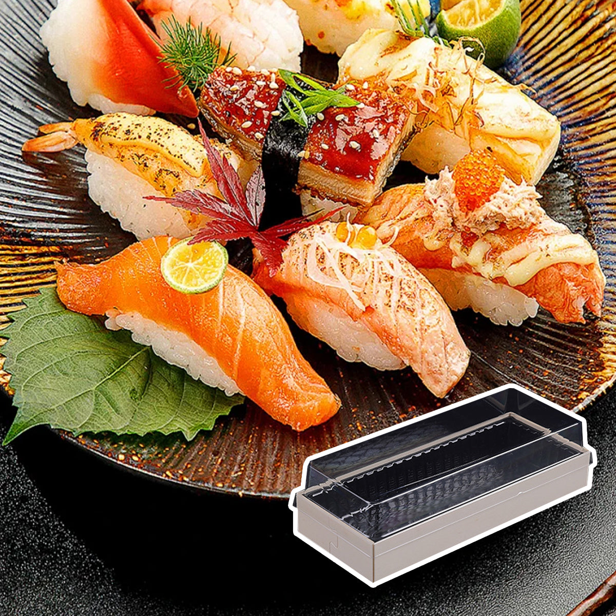 Disposable Sushi Bento Lunch Boxes Takeaway Containers Food Grade 20PCS