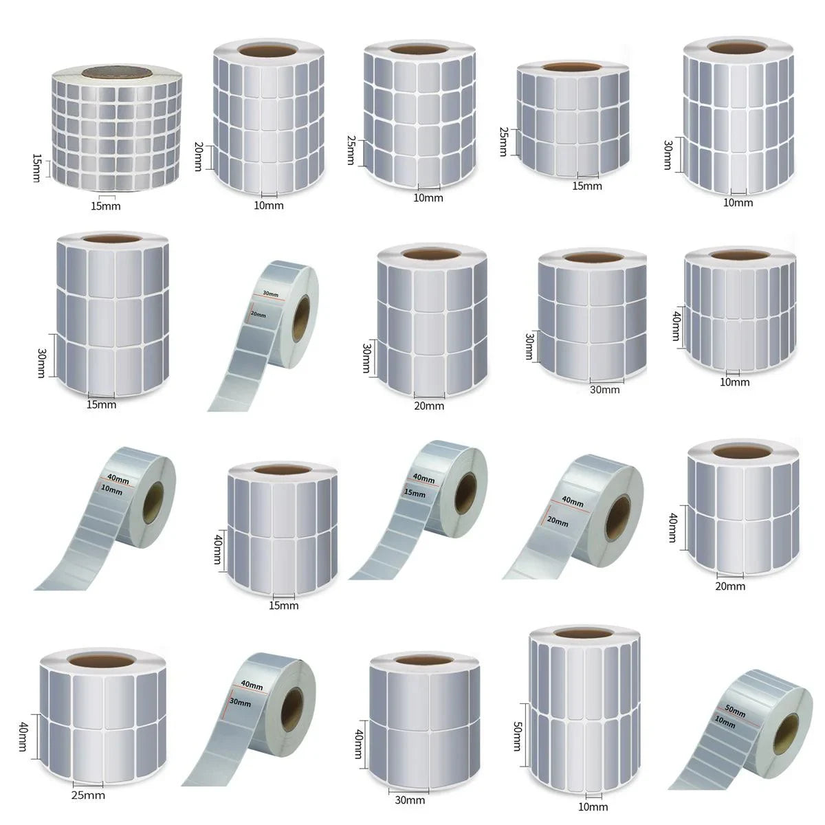 Matt Silver Label Paper 40Sizes