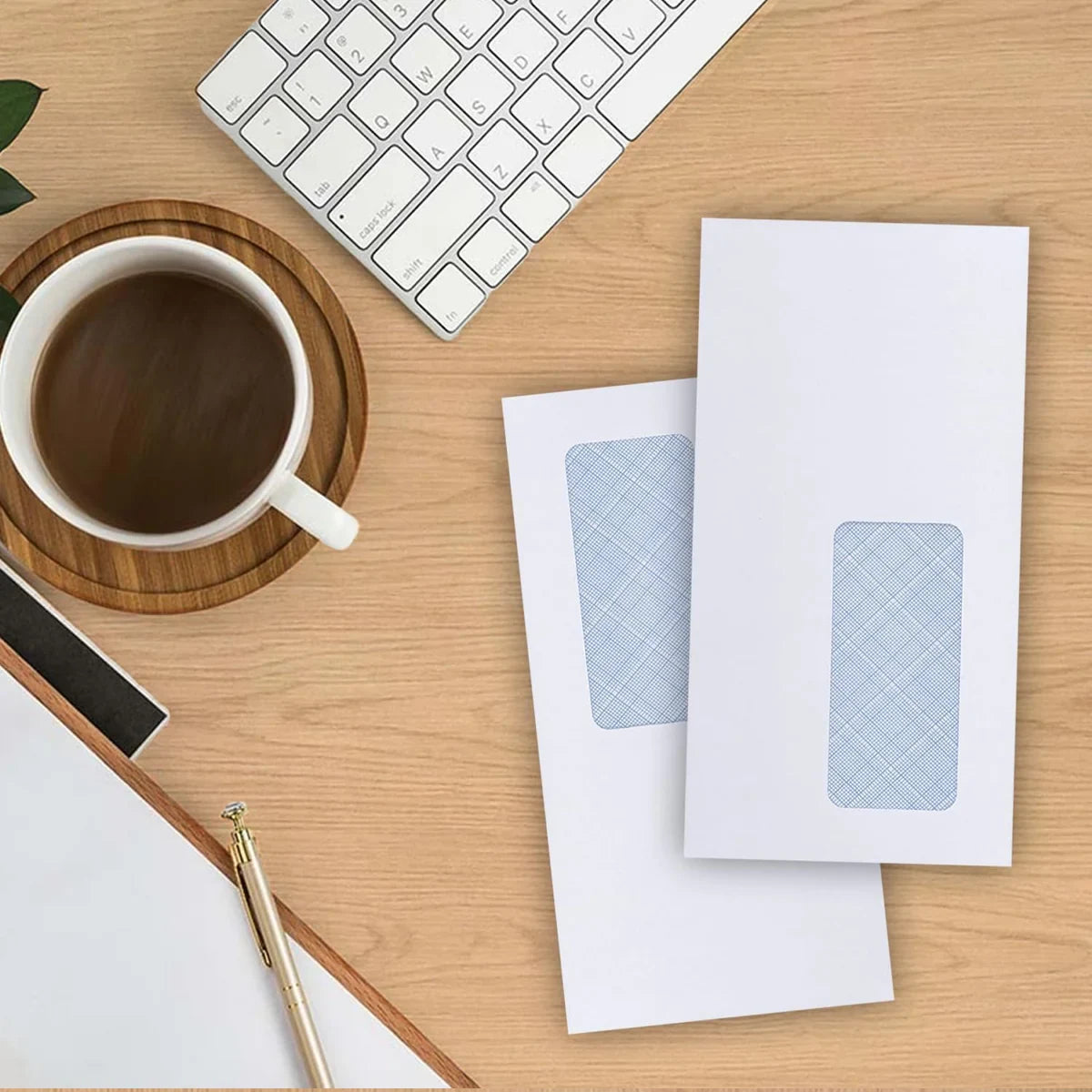 50pcs DL White Window Envelopes Self Seal for Office School