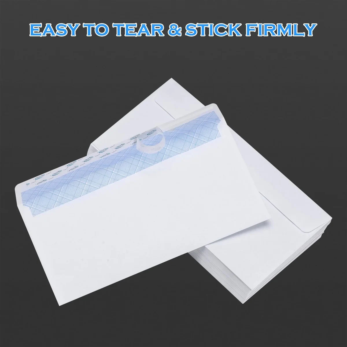 50pcs DL White Window Envelopes Self Seal for Office School
