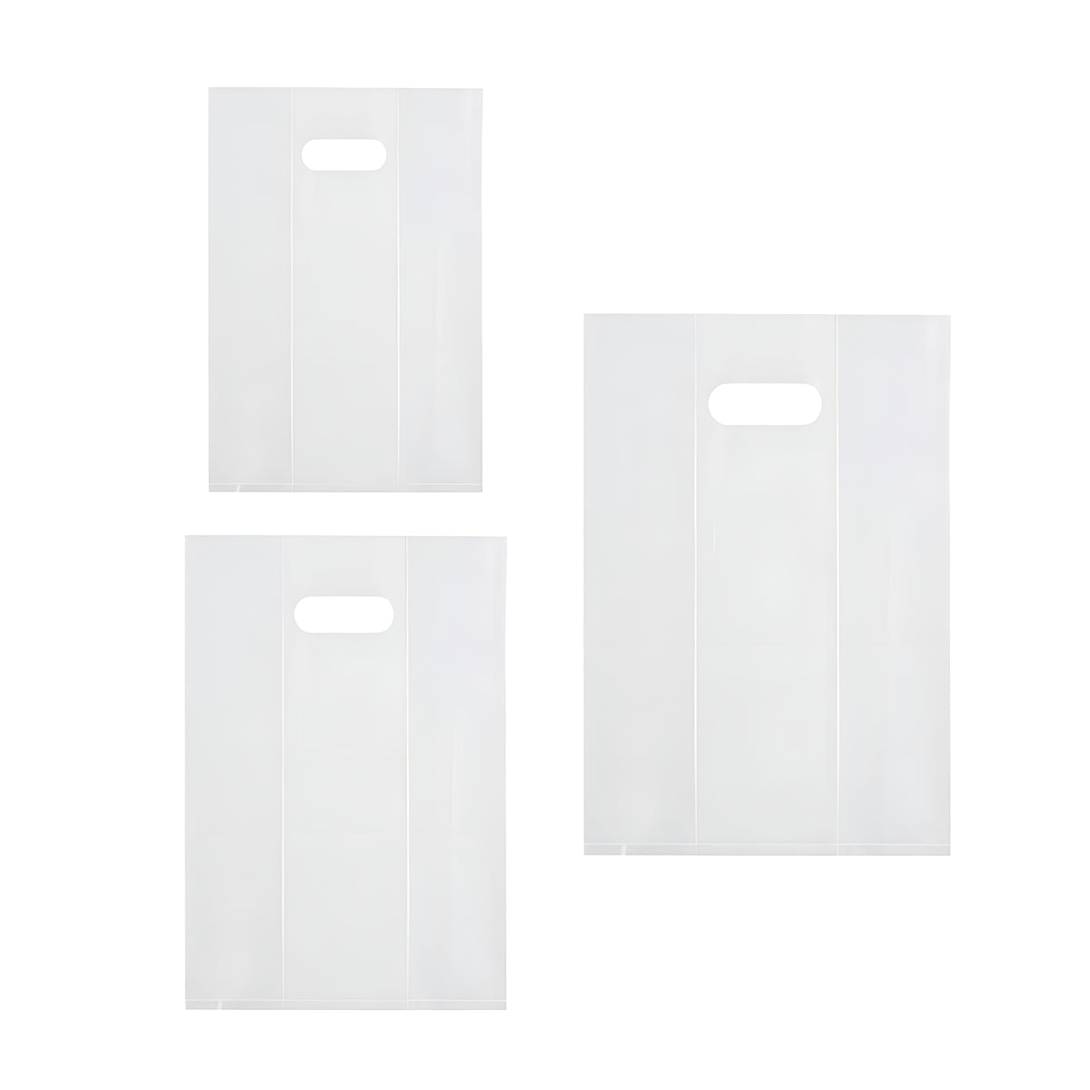 50PCS Clear PE Bags with Handles for Takeout Food Packaging