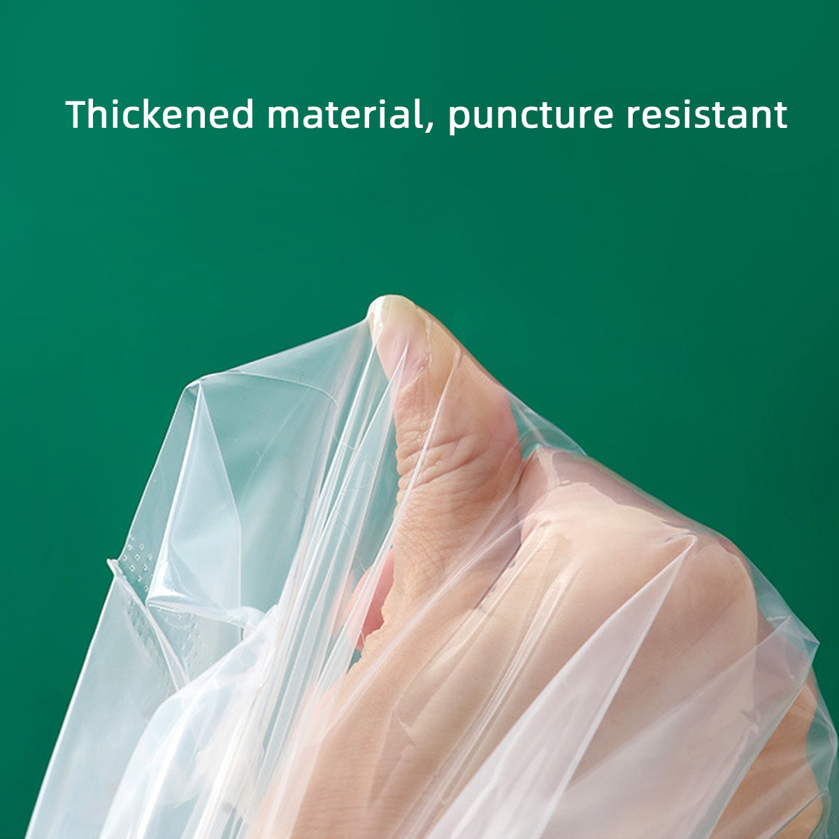 50PCS Clear PE Bags with Handles for Takeout Food Packaging