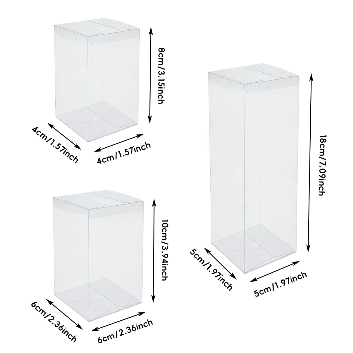 50PCS Clear PVC Gift Boxes Transparent Party Favour Packaging