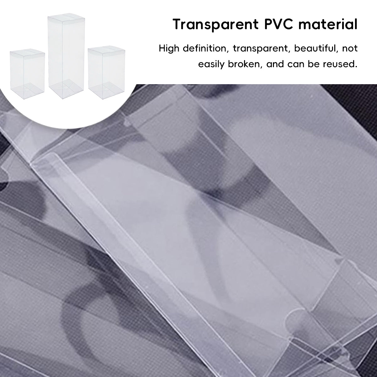 50PCS Clear PVC Gift Boxes Transparent Party Favour Packaging