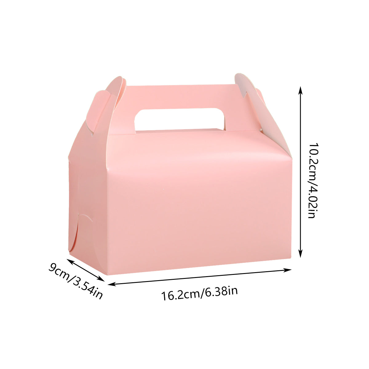 50 PCS Handheld Pastry Box Bakery Packaging Cake Carry Box Single Layer Design