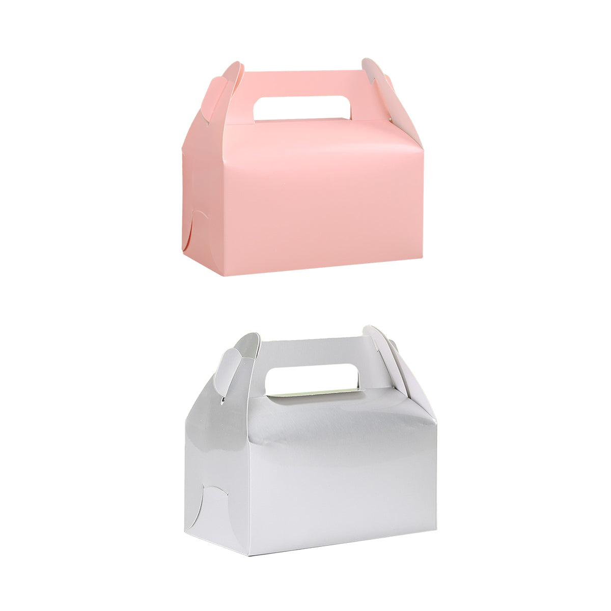 50 PCS Handheld Pastry Box Bakery Packaging Cake Carry Box Single Layer Design