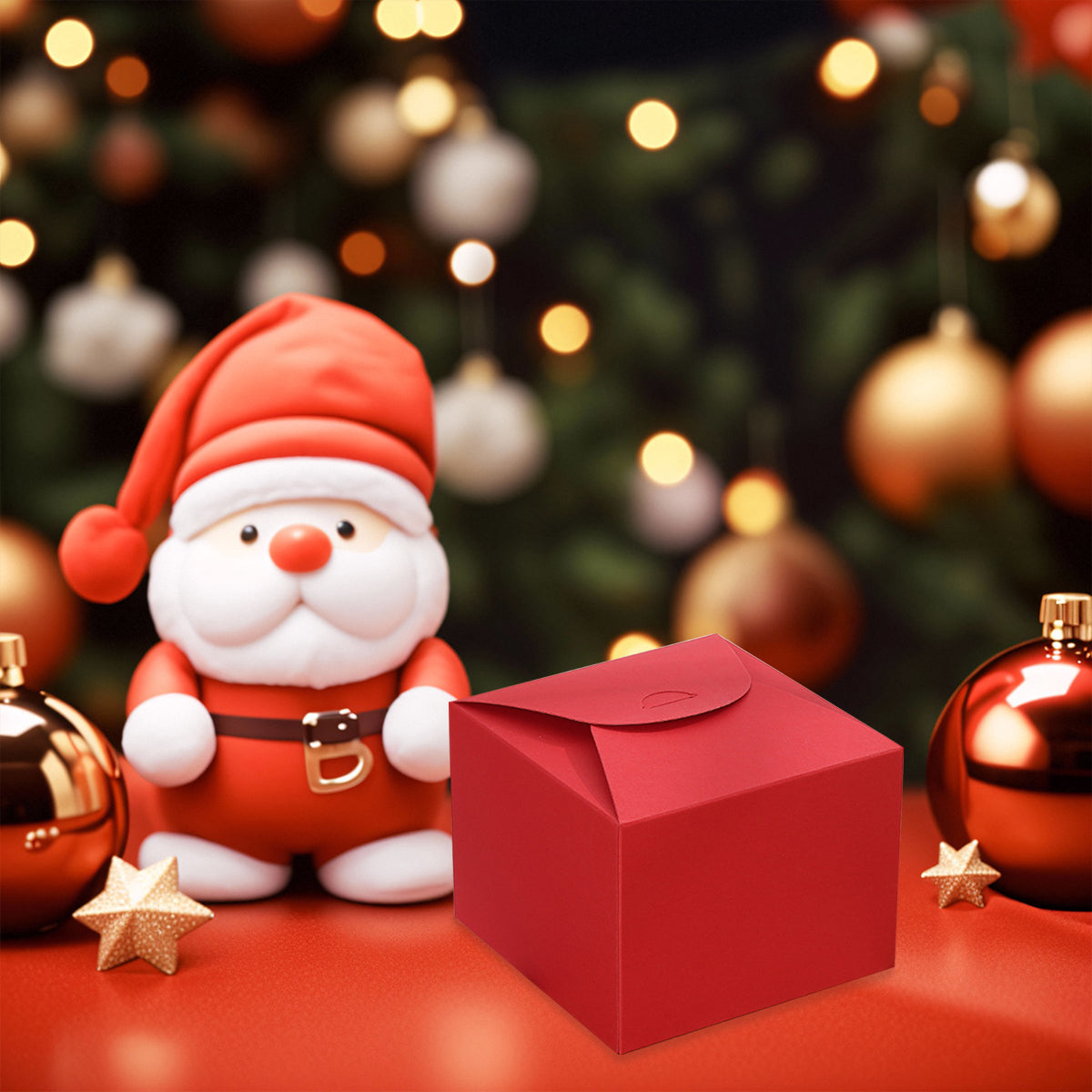 100PCS Square Pastry Cake Box Kraft Paper Dessert Packaging