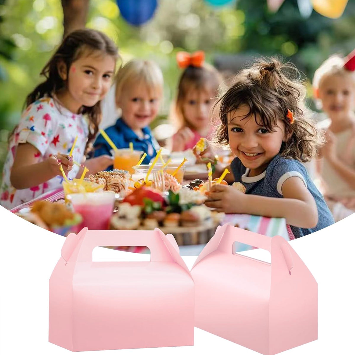 50 PCS Handheld Pastry Box Bakery Packaging Cake Carry Box Single Layer Design