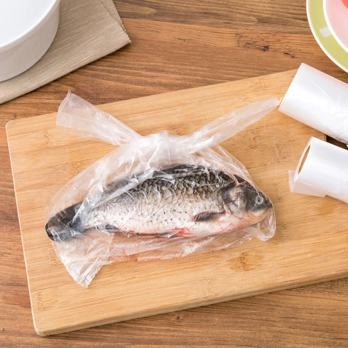 5 Rolls Food Preservation Bag Refrigerator Vegetables Kitchen Storage