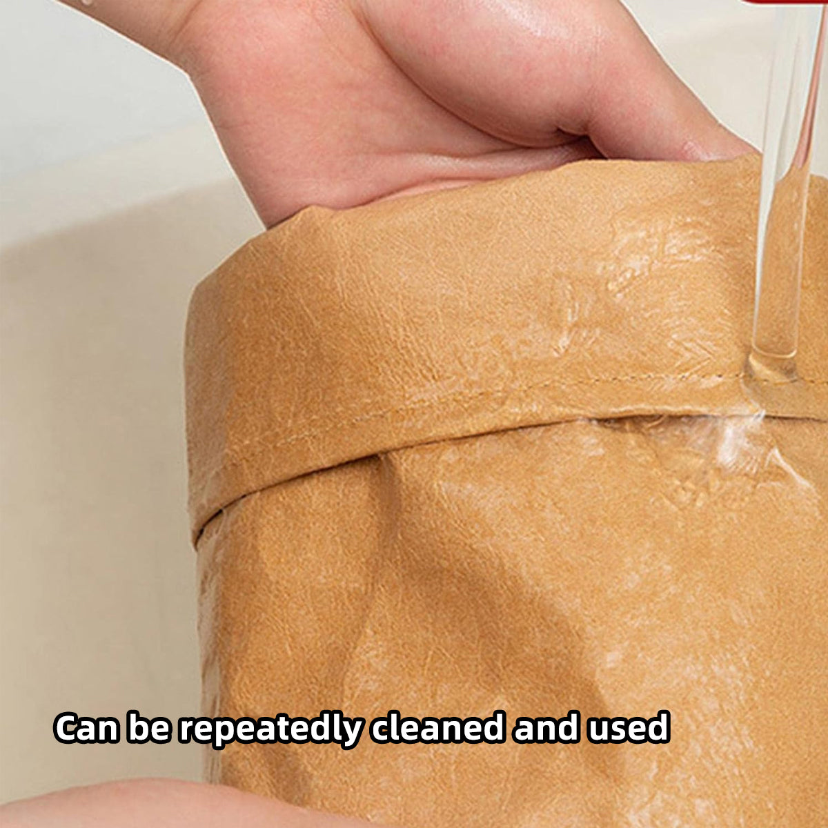 3PCS Waterproof Kraft Paper Gift Bags Durable Storage Bags