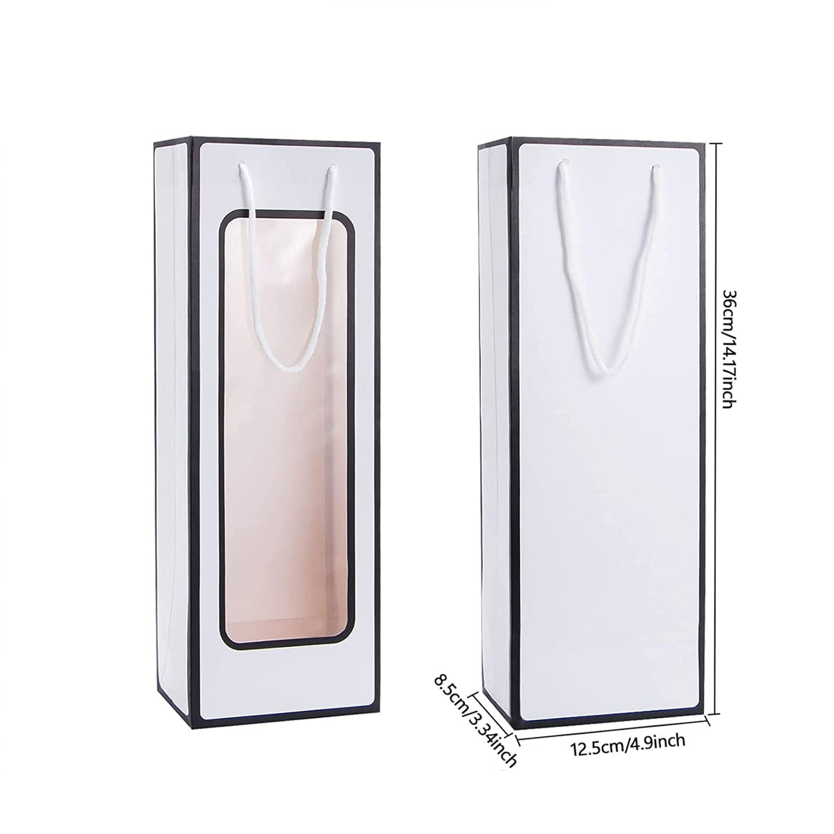 30PCS Wine Gift Bags with Clear Window Drawstring Bottle Bags