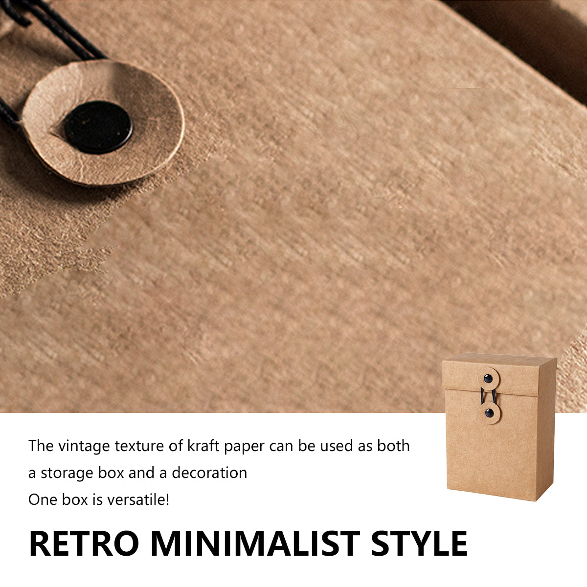 Kraft Paper Gift Boxes Drawstring Closure 2 Sizes for Small Item Packaging