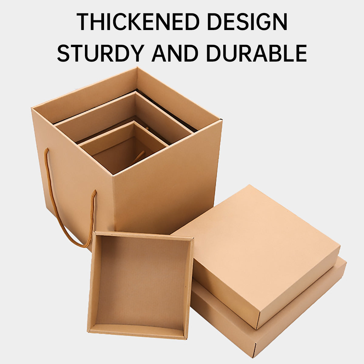 10PCS Kraft Paper Gift Box Recyclable Durable for Birthday Christmas Wedding