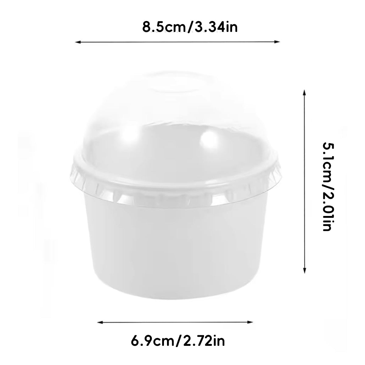 50PCS Baking Paper Cups with Lids Food-Grade Heat Resistant