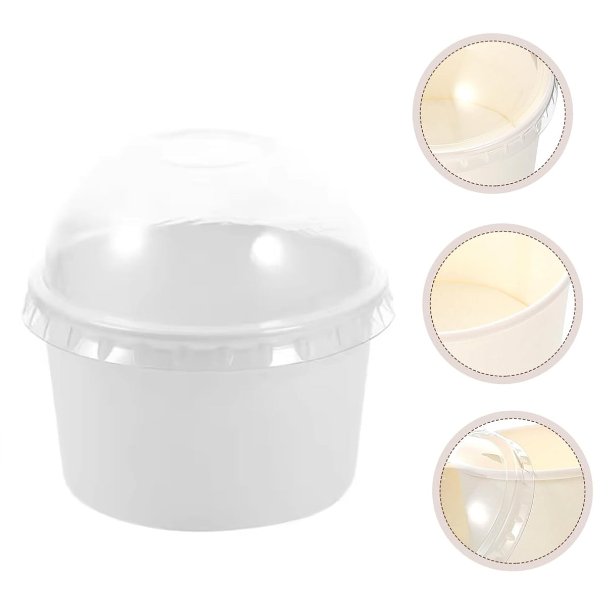 50PCS Baking Paper Cups with Lids Food-Grade Heat Resistant