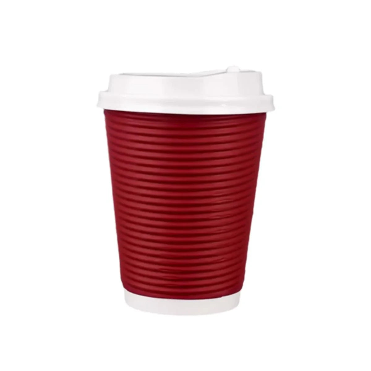 Paper Cups Corrugated Insulated with Lids for Hot and Cold Drinks