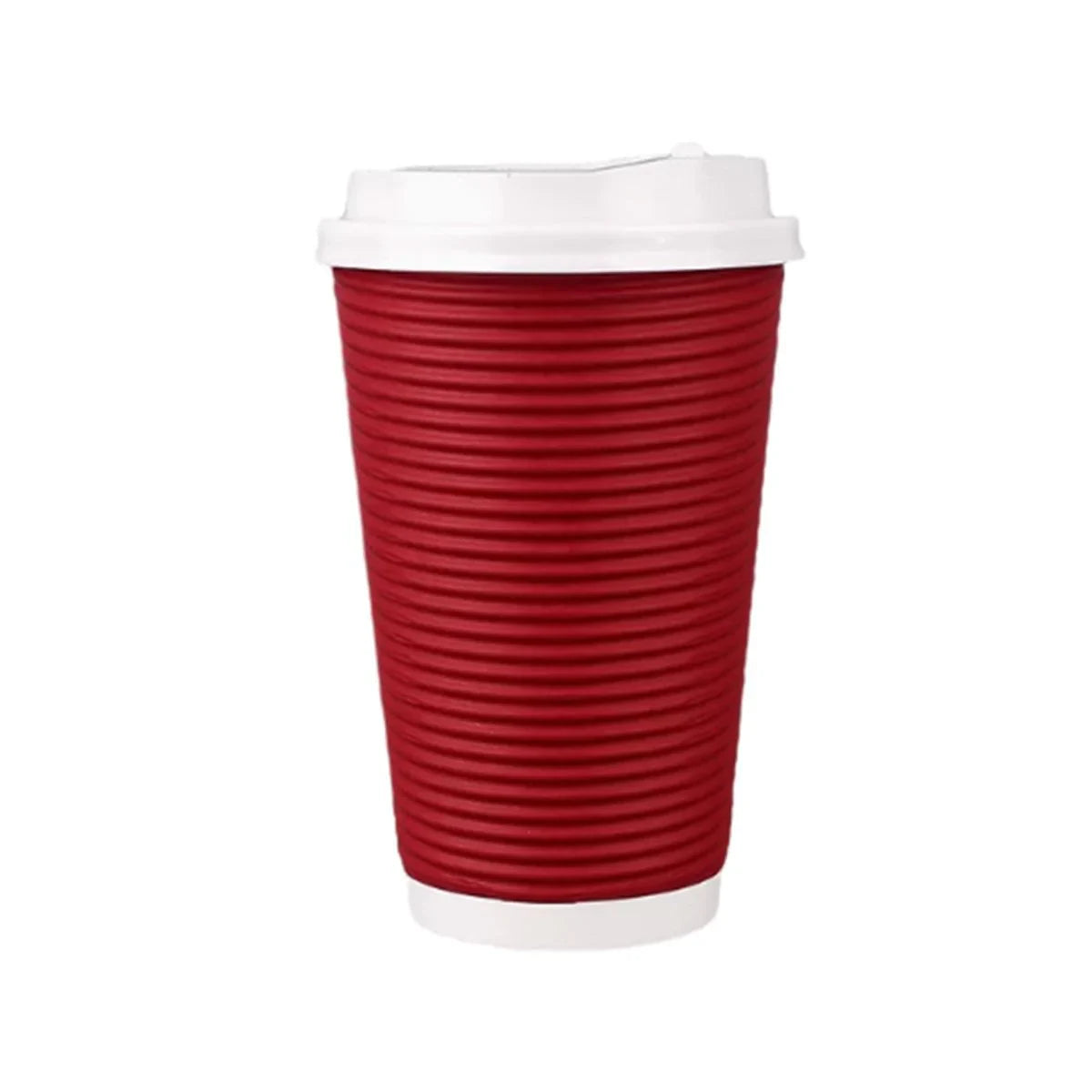 Paper Cups Corrugated Insulated with Lids for Hot and Cold Drinks