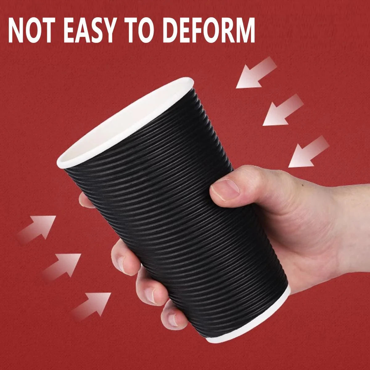 Paper Cups Corrugated Insulated with Lids for Hot and Cold Drinks