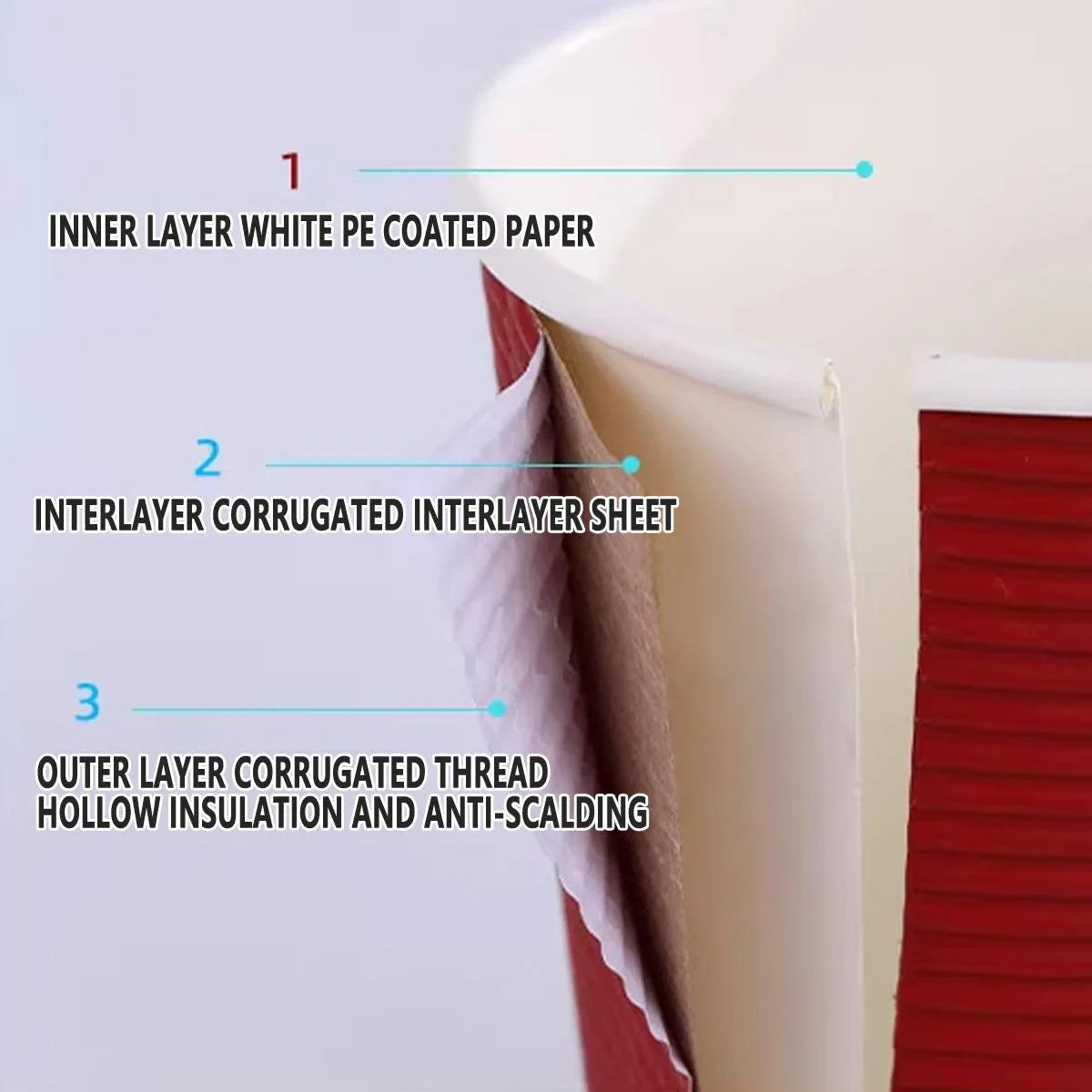 Paper Cups Corrugated Insulated with Lids for Hot and Cold Drinks
