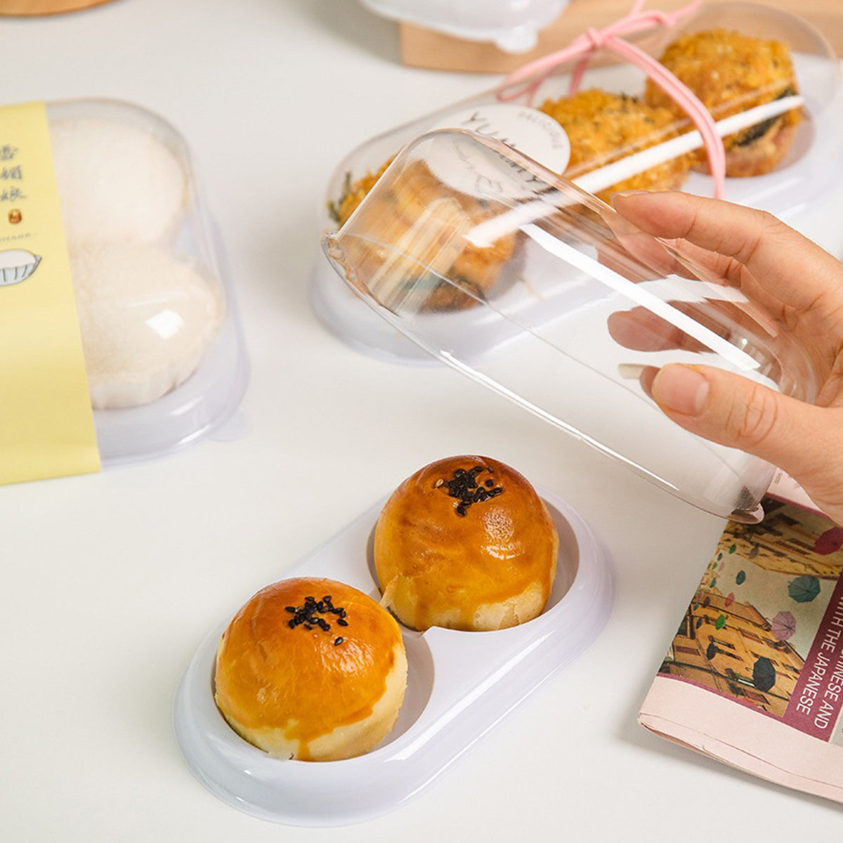 50PCS Food-Grade Clear Pastry Gift Boxes for Cake Cookie Muffin Display