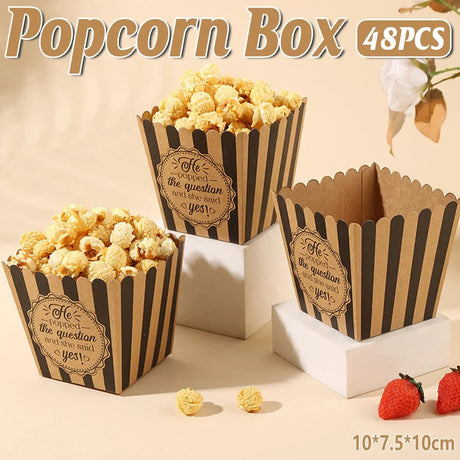 Disposable Paper Popcorn Boxes 48PCS