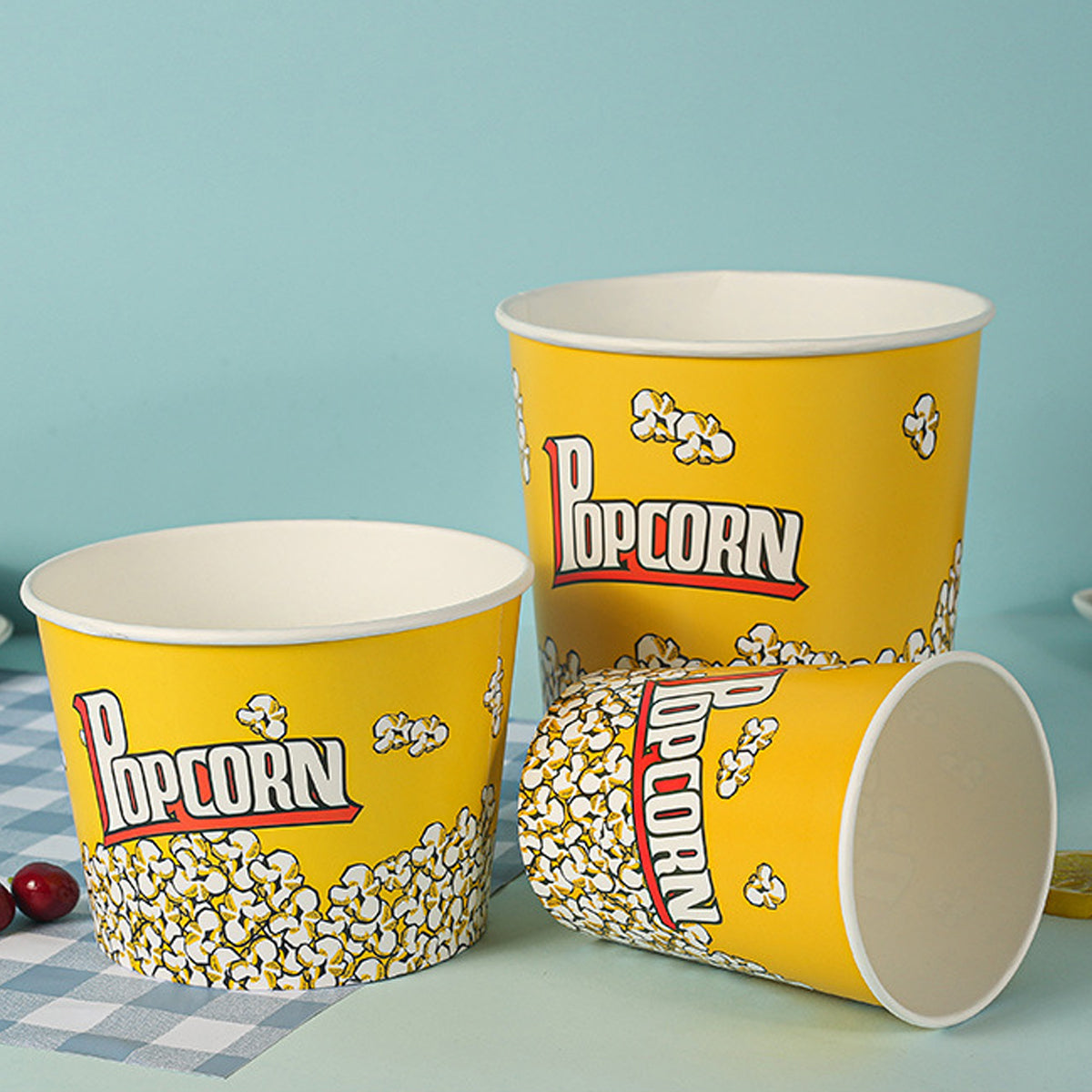 50PCS Disposable Popcorn Buckets Food Grade Paper Snack Containers