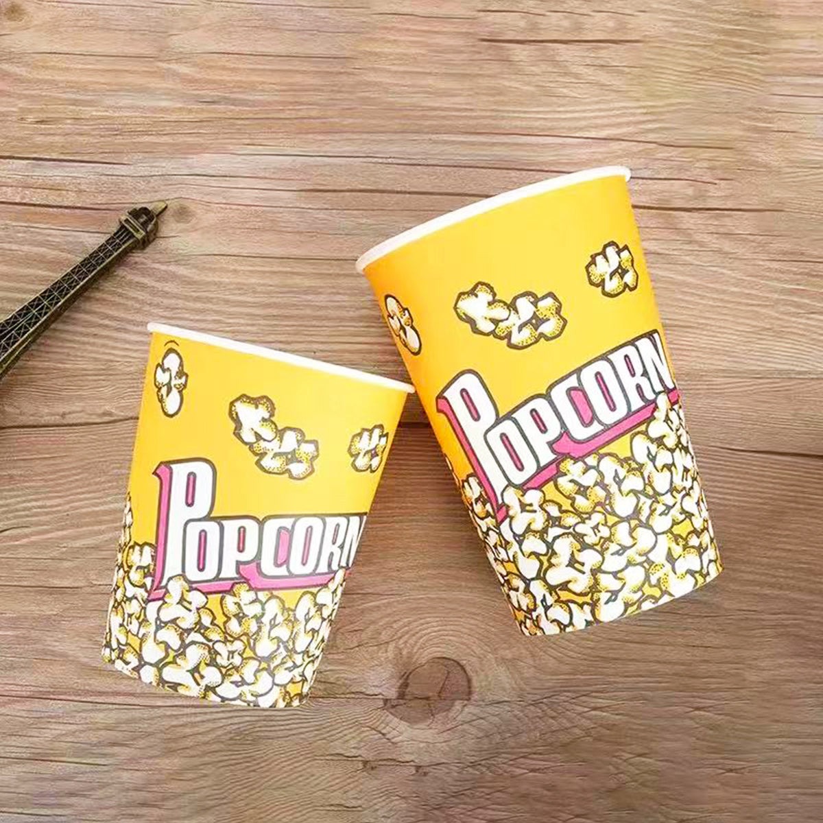 50PCS Disposable Popcorn Buckets Food Grade Paper Snack Containers