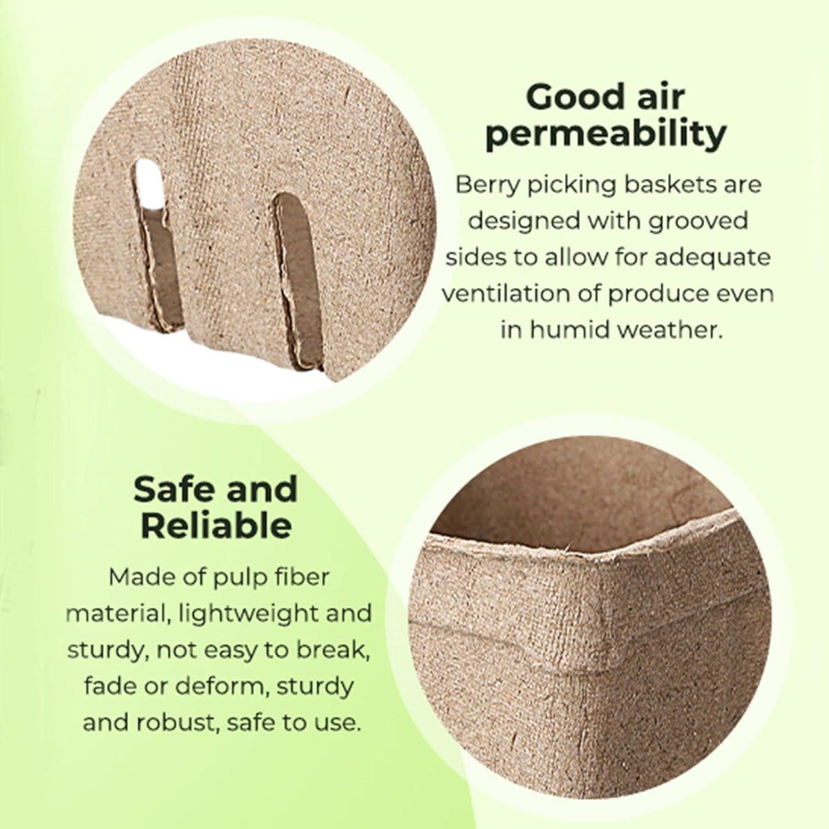 60PCS Biodegradable Pulp Fruit Boxes for Produce Storage