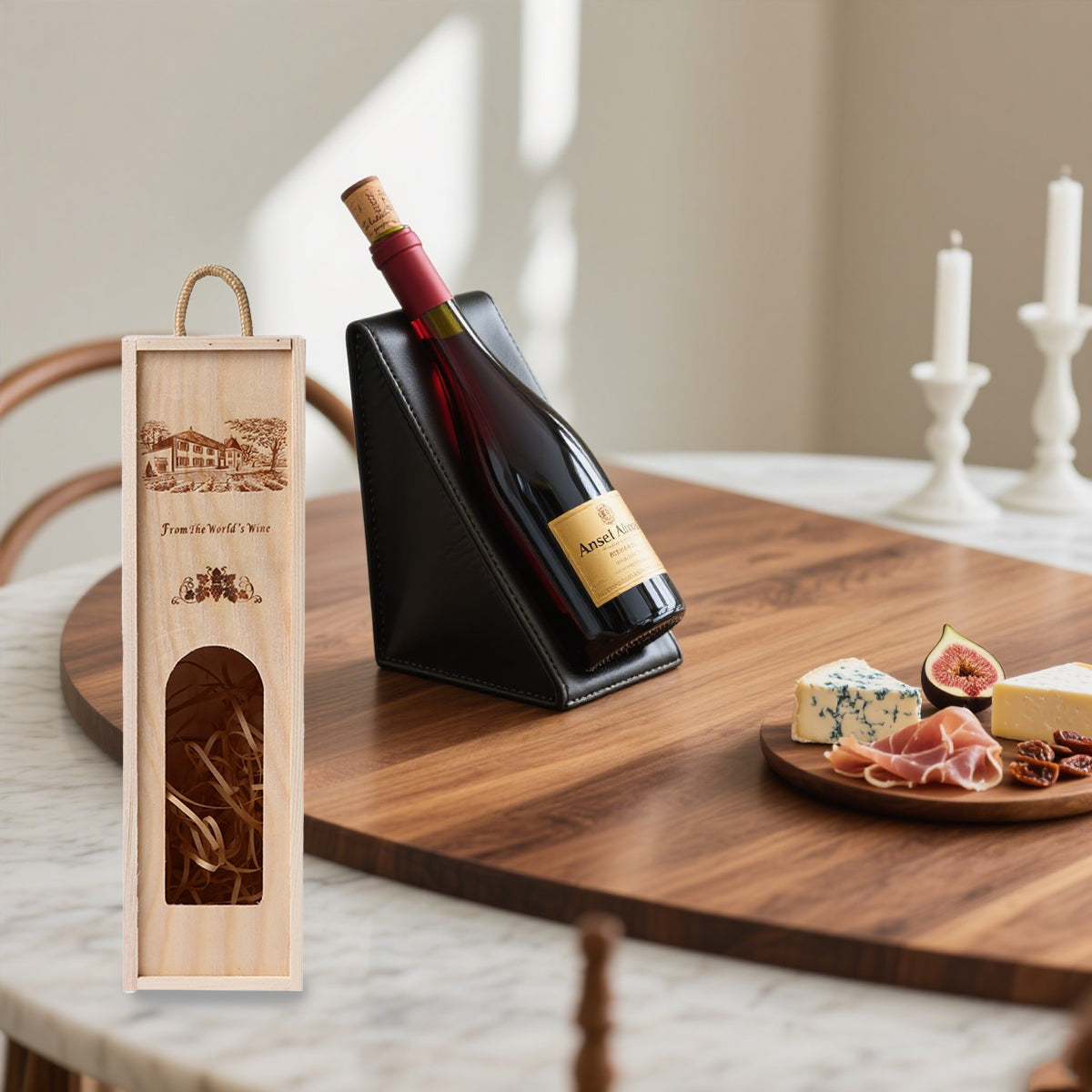 Wooden Wine Box Durable Exquisite Packaging Case for Wine Storage