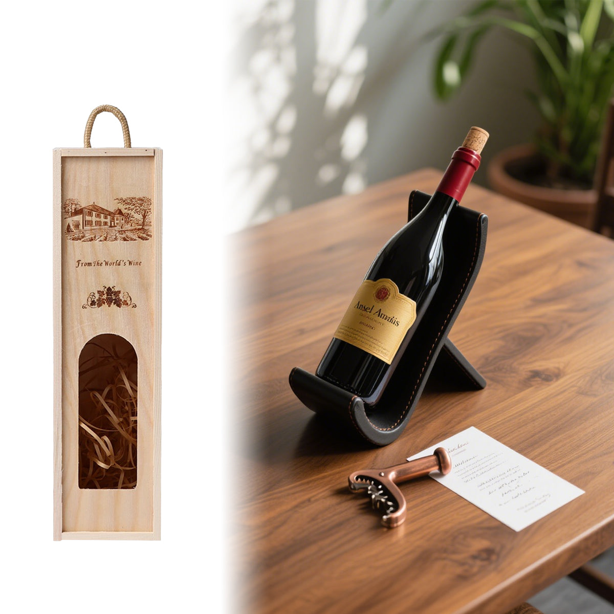 Wooden Wine Box Durable Exquisite Packaging Case for Wine Storage