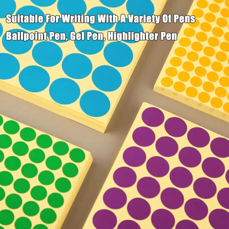 8/13/25/50mm Round Sticker Dots Adhesive Labels Neutral