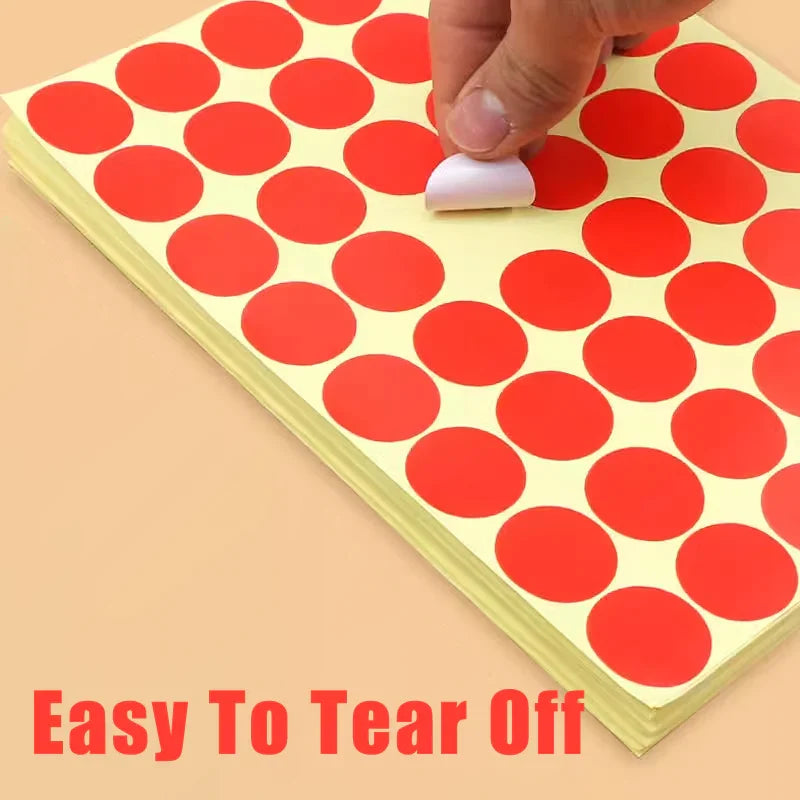 8/13/25/50mm Round Sticker Dots Adhesive Labels Neutral