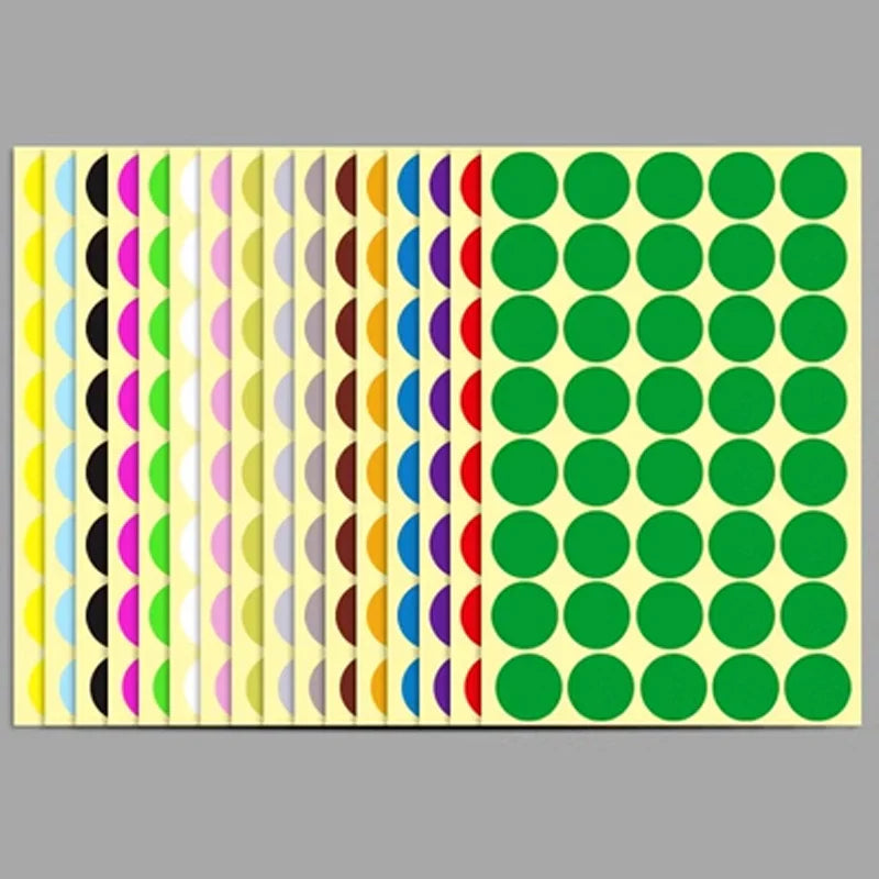 8/13/25/50mm Round Sticker Dots Adhesive Labels Neutral