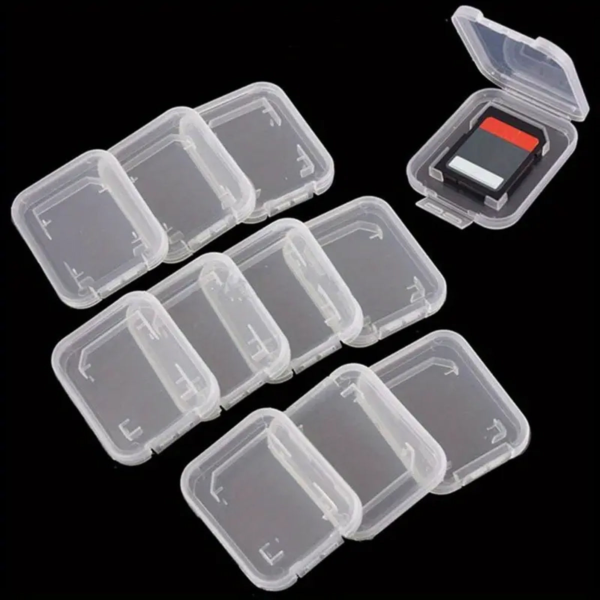20 PCS Plastic SD Card Storage Case Dustproof Design for Memory Card Organizing