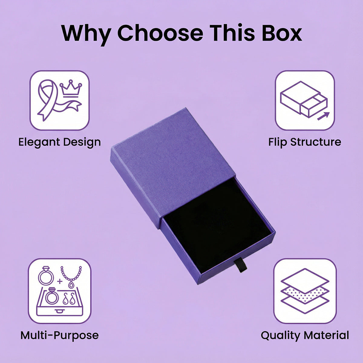 10PCS Drawer Jewelry Storage Boxes 9x9x3cm Velvet Organizer