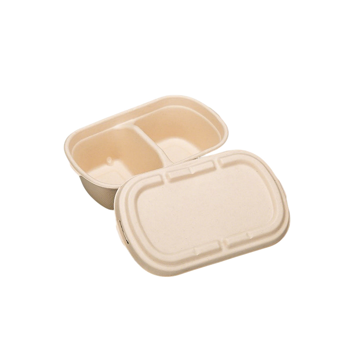 50PCS Disposable Two Compartment Salad Box Leakproof Meal Container