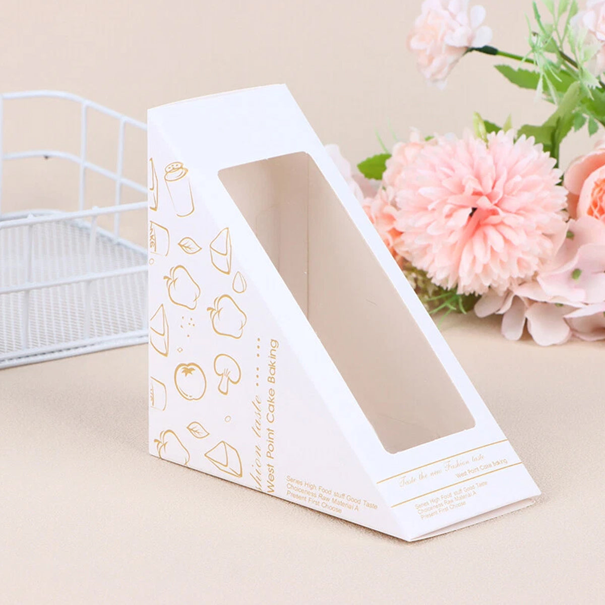 100PCS Transparent Window Sandwich Packaging Boxes Disposable Leakproof Food Safe