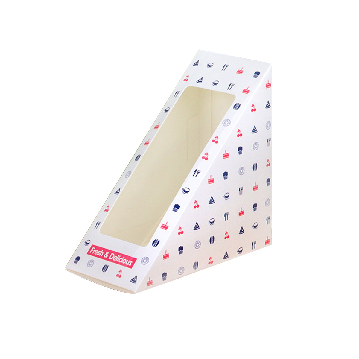 100PCS Transparent Window Sandwich Packaging Boxes Disposable Leakproof Food Safe