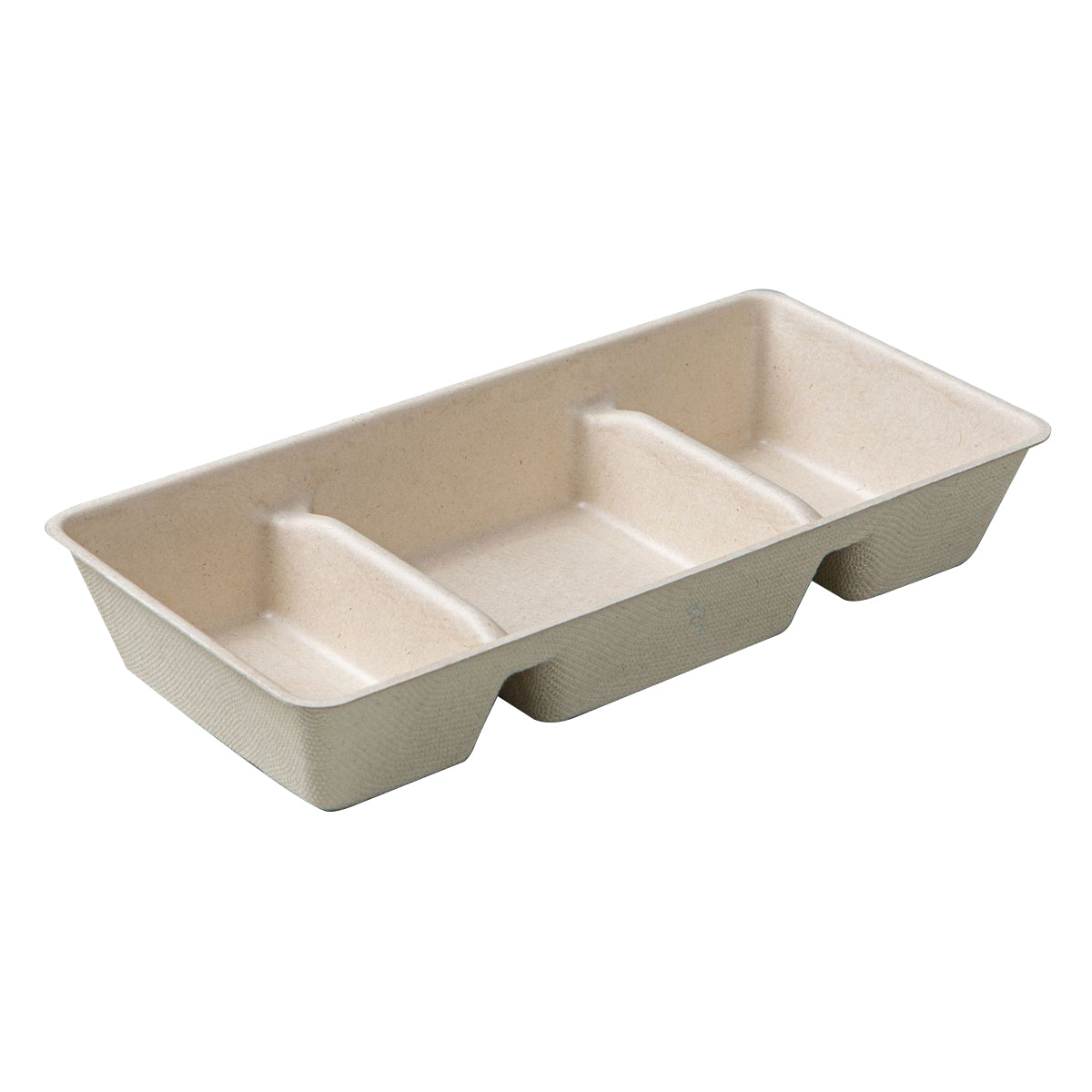 30PCS Disposable Pulp Three Compartment Dip Box for Sushi BBQ Condiment