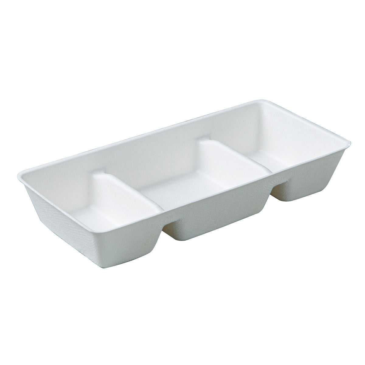 30PCS Disposable Pulp Three Compartment Dip Box for Sushi BBQ Condiment