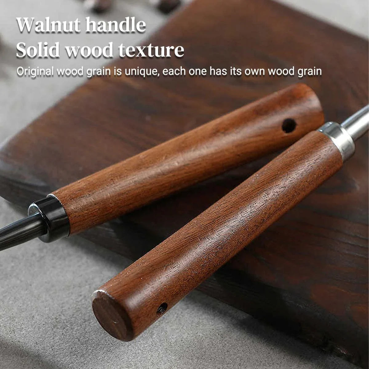 Walnut Coffee Measuring Spoon Long Handle 2PCS