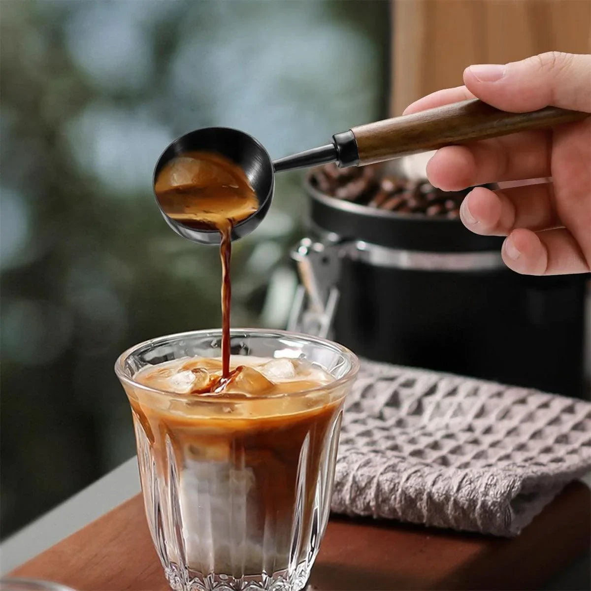 Walnut Coffee Measuring Spoon Long Handle 2PCS