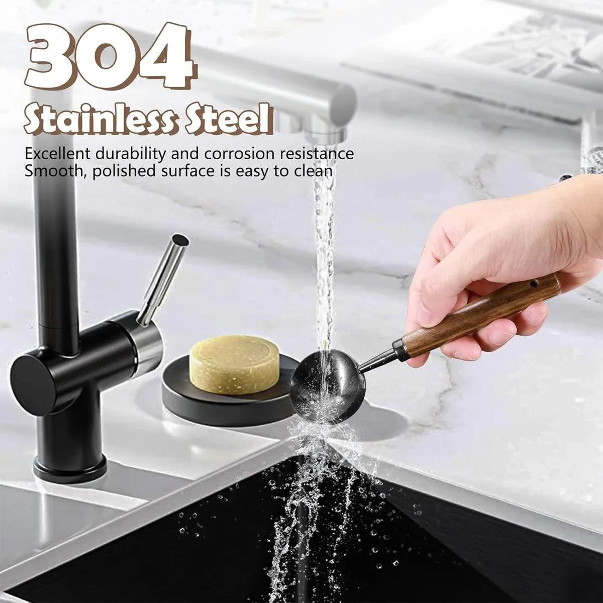 Walnut Coffee Measuring Spoon Long Handle 2PCS